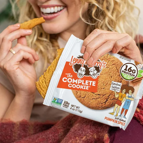 Miniatura 8 de Lenny & Larry's - The Complete Cookie Galleta sabor calabaza con especias, horneado suave, 0.56 onzas de proteína vegetal, vegana, sin OGM
