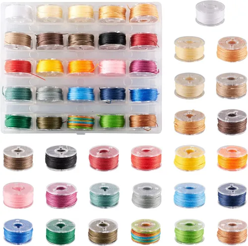 Craftdady Cuerdas de poliéster encerado de 273 yardas de 0.022 in, colores mezclados para pulseras trenzadas de macramé, fabricación de joyas