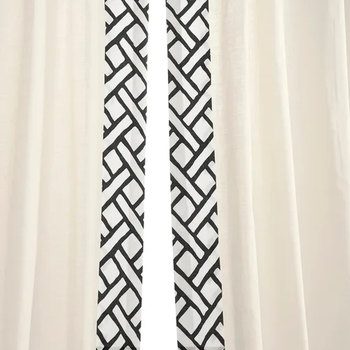 Miniatura 8 de HPD Half Price Drapes Cortinas de algodón sólido con bordes para dormitorio y sala de estar, 50 x 84, DTCC-SB220607-84 (1 panel) Garden Path Negro