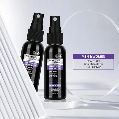 Miniatura 4 de Spray de minoxidil al 5% para tratamiento de crecimiento del cabello, paquete de 2, evita el adelgazamiento, promueve un cabello más fuerte y lleno