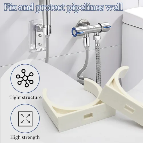 Miniatura 4 de Hordion 100 abrazaderas de PVC en forma de U para tuberías de agua de 1/2 pulgada (0.630 in), bandejas de TV, tubo, colgador de manguera, soporte