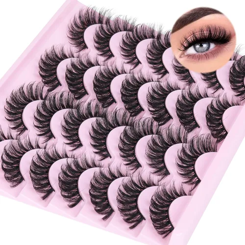 Miniatura 10 de Pestañas postizas de visón natural, efecto ojo de gato, finas, 16 mm, 5D, paquete de 14 pares de pestañas falsas de TNFVLONEINS