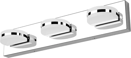 Miniatura 12 de Aipsun Lámpara de tocador negra moderna regulable, luz LED acrílica, 3 luces de pared de baño (luz blanca, 6000 K)