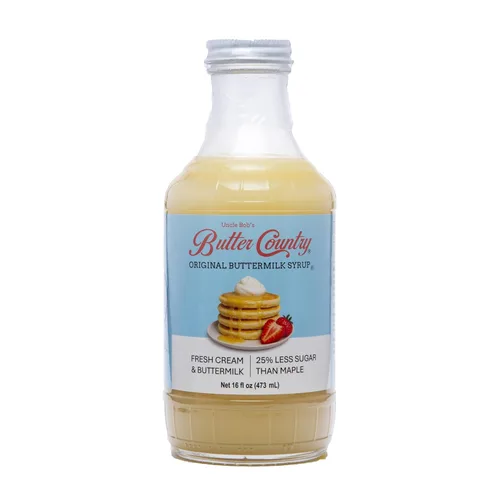 Butter Country - Jarabe de suero de leche rico y cremoso, sabor original, 16 onzas líquidas, 1 paquete, sin sabores artificiales, sin jarabe de