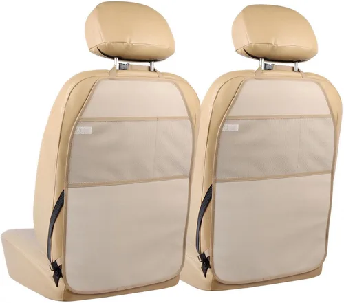 Miniatura 11 de Viaviat Protector de asiento de automóvil grande, paquete de 2 fundas duraderas resistentes al agua para respaldo de asiento de automóvil con 2 Negro