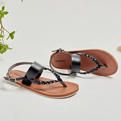 Miniatura 5 de Veittes Sandalias de mujer - Cómodas sandalias bohemias con cuentas para el verano.