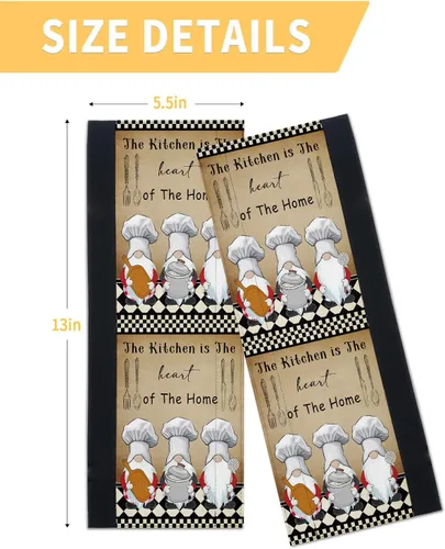 Miniatura 6 de Juego de 2 fundas para manijas de puerta de refrigerador con gnomos de chef, para lavavajillas, microondas, horno, nevera, estufa, accesorios