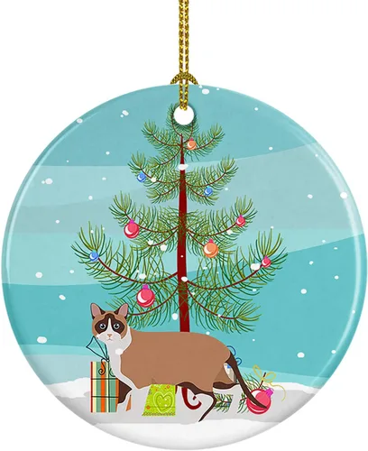 Miniatura 87 de Caroline's Treasures Adorno de cerámica con texto en inglés "Merry Christmas" para colgar en el árbol de Navidad, decoración para el hogar, Navidad