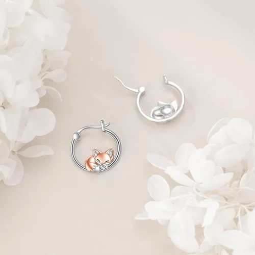 Miniatura 3 de Aretes de plata de ley 925 con diseño de oso, pingüino, ajolote, pulpo, mapache, regalos de Navidad para mujer