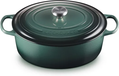 Miniatura 47 de Le Creuset Horno holandés ovalado Signature de hierro fundido esmaltado, 2.75 cuartos de galón., Blanco