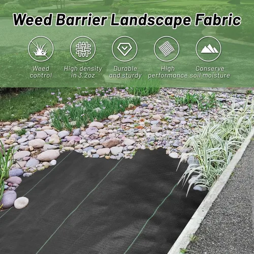 Miniatura 6 de Tela de barrera de malezas de 3 pies x 100 pies, tela tejida de alta calidad de 3.2 onzas para jardín, tela geotextil para cubierta del suelo