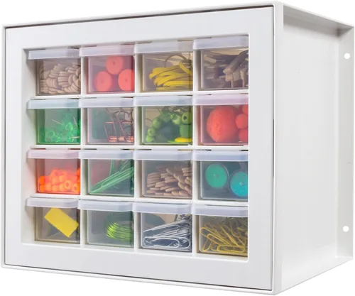 Miniatura 16 de IRIS USA Cajones de almacenamiento pequeños de plástico, 10 cajones - 2 paquetes, caja de herramientas para maestros apilable, organizador de piezas