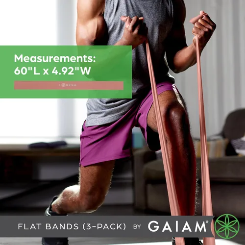 Miniatura 5 de Gaiam Juego de bandas de resistencia para restaurar la fuerza y la flexibilidad, 3 niveles de resistencia, bandas de entrenamiento de fuerza