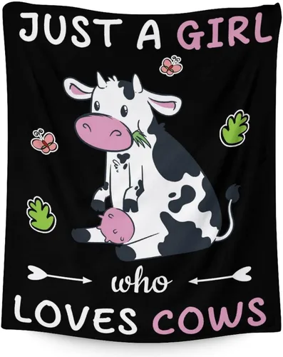 Miniatura 23 de Manta de vaca para niñas pequeñas, tamaño de regazo de 30 x 40 pulgadas, manta de felpa suave y peluda para regalo, manta negra linda para cama, sofá