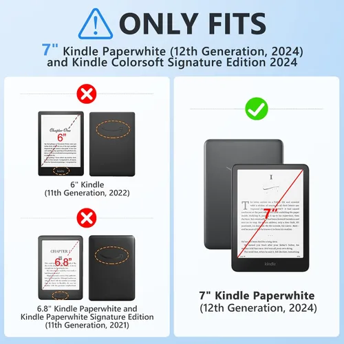 Miniatura 2 de KBCASE Funda transparente para Kindle Paperwhite de 7 pulgadas (12ª generación, 2024) y Kindle Colorsoft Signature Edition 2024, delgada, ligera