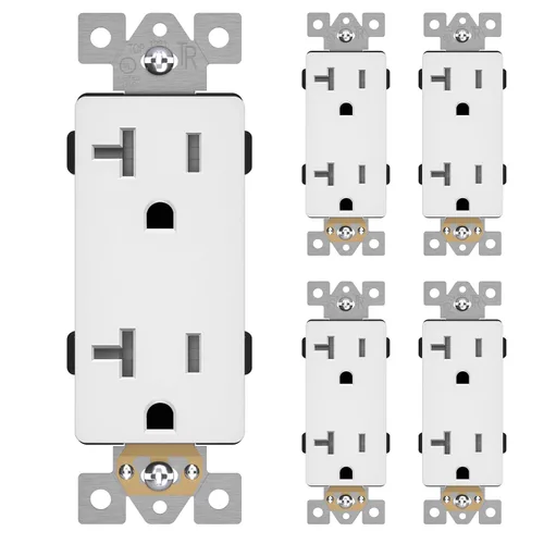 Miniatura 10 de LIDER LR15-TR-GD5P - Receptáculo decorativo mate c/tapa frontal intercambiable, tomacorriente a prueba de manipulaciones/niños, autoconexión a Dorado