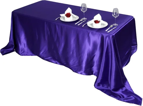 Miniatura 11 de BalsaCircle Mantel rectangular de satén fucsia de 90 x 156 pulgadas, para bodas, recepciones, eventos, cocina, comedor