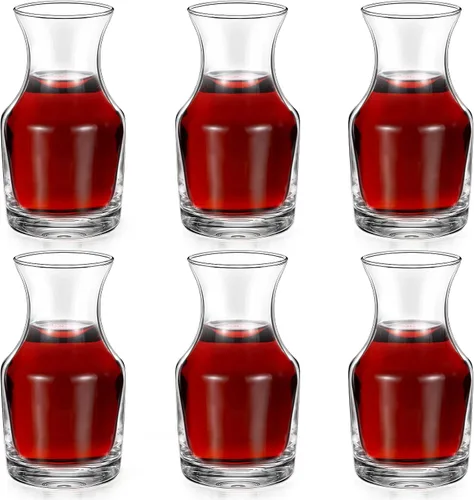 Miniatura 10 de Remagr Paquete de 3 Jarras de Vino de Vidrio de Una Sola Porción Pequeñas Mini Jarras Decantador de Vino Individual de Repuesto para Cenas, Fiestas