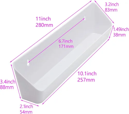 Miniatura 5 de Juego de bandejas delanteras para fregadero de cocina de 11 pulgadas, juego de bandejas de plástico de polímero de 11 pulgadas, color blanco