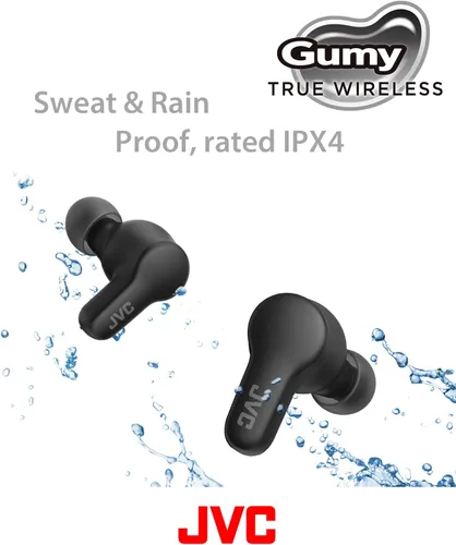Miniatura 5 de JVC Gumy - Auriculares inalámbricos verdaderos, Bluetooth 5.3, funda de carga, reproducción de 24 horas, IPX4 resistente al agua, cómodo ajuste