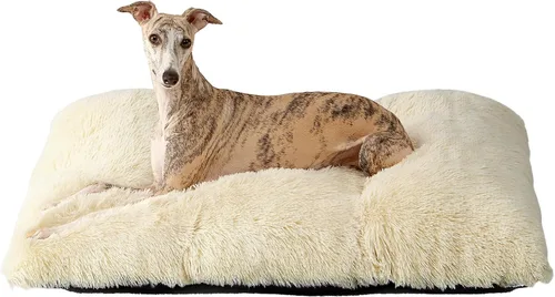 Miniatura 60 de EHEYCIGA Cama Esponjosa para Jaula de Perros Grandes, Almohadilla de Jaula de Piel Sintética Afelpada, Cama Calmante Anti-Ansiedad para Perros Negro