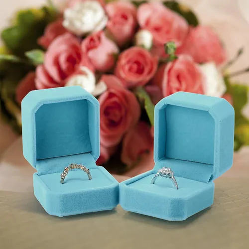 Miniatura 19 de Laumoi Caja de terciopelo para anillos de 36 piezas para ceremonia de boda, cajas de joyería de compromiso, estuche de exhibición para anillos
