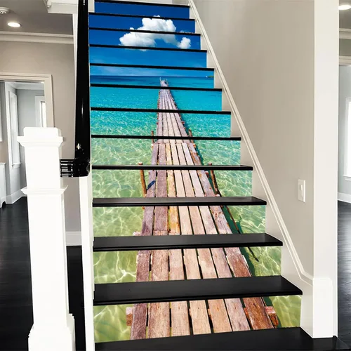 Miniatura 10 de artfanke - 13 adhesivos de vinilo 3D de otoño con bosque de arces para pelar y pegar en escaleras - adhesivos autoadhesivos para escaleras - a560