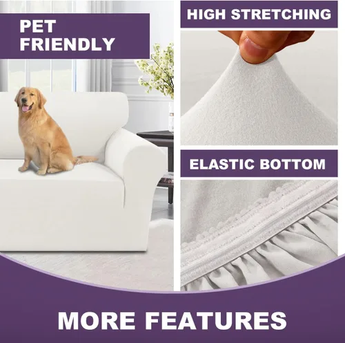 Miniatura 5 de MeilleMaison Funda elástica para sillón 2024, 1 pieza, lavable, protector de muebles para mascotas, funda de sofá antideslizante con parte inferior
