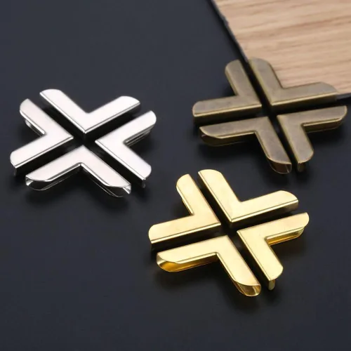 Miniatura 5 de 50 protectores de esquina de metal de 0.78 x 0.78 pulgadas (0.787 x 0.787 in), soportes de esquina decorativos para álbumes, menús, marco de fotos