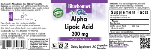 Miniatura 2 de BLUEBONNET NUTRICIÓN ÁCIDO ALFA LIPOICO 200 mg