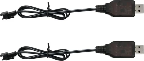 Miniatura 3 de SM2P Cargador para batería Ni-Cd Ni-Mh de 7.2 V Huina 1550 15 canales RC Excavadora RC Cars Toy Toy Cable de carga USB, paquete de 2
