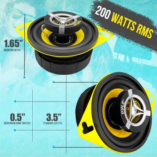 Miniatura 2 de Sistema de altavoces de coche de dos vías Pyle - Pro de 3.5 pulgadas 120 vatios 4 ohmios Tweeter medio componente de audio de sonido para estéreo