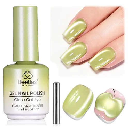Miniatura 32 de Beetles - Esmalte de uñas de gel ultravioleta semipermanente sin HEMA de alto brillo para manicura francesa y arte de uñas, frasco a juego, blanco