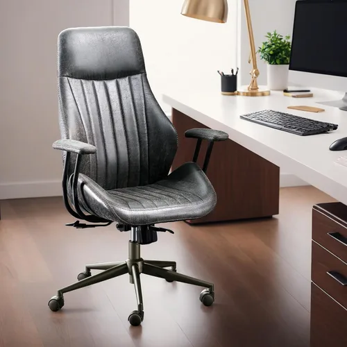 Miniatura 13 de HOOOWOOO Silla de Oficina Ergonómica, Silla de Escritorio Moderna de Computadora de Media Siglo, Silla Ejecutiva Cómoda con Asiento Extra Ancho