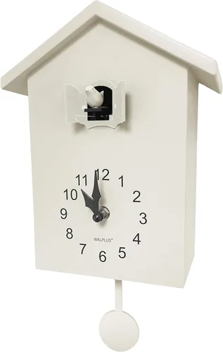 Miniatura 10 de WALPLUS Reloj de cuco moderno con diseño de pájaro que canta en la hora Coo Coo Coo Relojes de pared con péndulo de reloj de cuco de pájaro