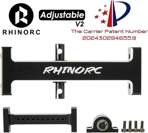Miniatura 2 de RhinoCrawler - Viga de suspensión a control remoto, puente de soporte RC, eje de eje de transmisión extensible de metal para 1/10 Axial SCX10