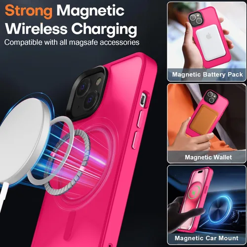 Miniatura 145 de Fuerte magnético para iPhone 11, compatible con Magsafe, [resistente a caídas de 13 pies] Funda trasera translúcida mate con sensación de piel