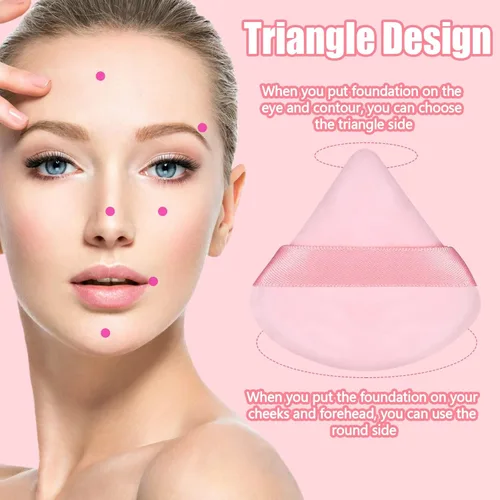 Miniatura 2 de Pimoys 15 piezas de polvo soplo cara triángulo maquillaje soplos para polvo suelto ajuste polvo base esponja belleza maquillaje herramienta