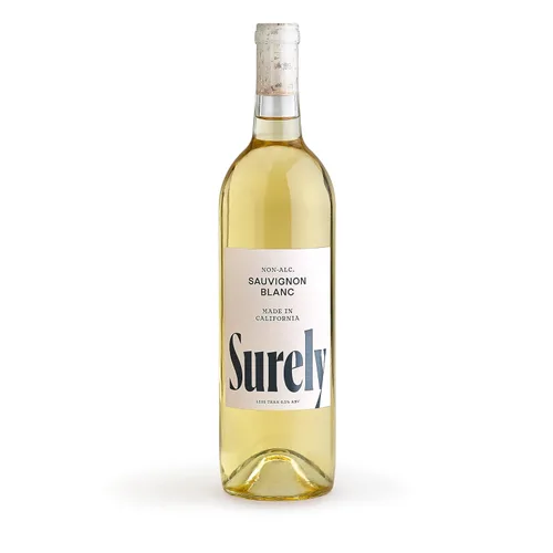 Surely Vino sin alcohol, desalcoholizado California Sauvignon Blanc, 0.11 oz de azúcar, 50 calorías, sin gluten, sabe como lo real sin la resaca,