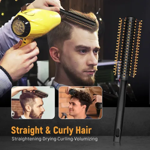 Miniatura 2 de Juego de peines y cepillos para cabello de hombre STYLEMATE - Cepillo de volumen con rodillo, peines para peinados tipo Pompadour, Slicked-back