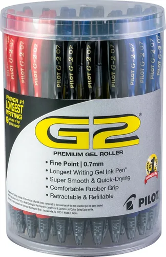 Miniatura 5 de Pilot G2 - Bolígrafos de gel de alta calidad, punta gruesa, bolígrafos de tinta de gel, 0.039 pulgadas, paquete de 36, negro, azul, rojo, ideal