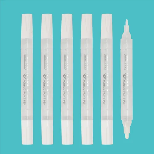 Miniatura 6 de ZEYAR Bolígrafos de pintura acrílica de doble punta, punta media y punta extrafina, tinta acrílica a base de agua e impermeable, colores surtidos