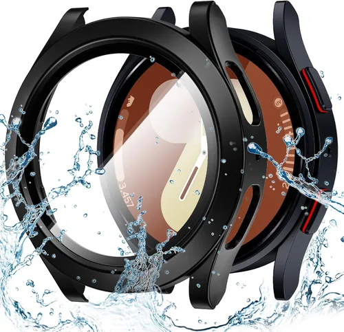 Miniatura 25 de Goton - Funda impermeable para Samsung Galaxy Watch 5 y 4 y FE, protector de pantalla de 40 mm con vidrio templado, 1 paquete de funda dura de PC