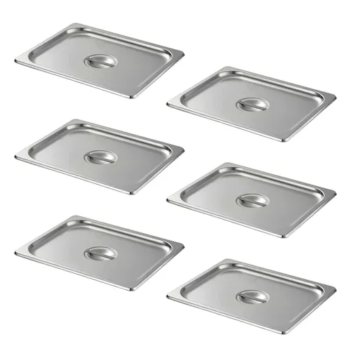 Miniatura 22 de Aplancee Sartenes de 1/2 hotel de 4 pulgadas de profundidad de acero inoxidable para alimentos, antiatascos, juego de 6 sartenes de mesa de vapor