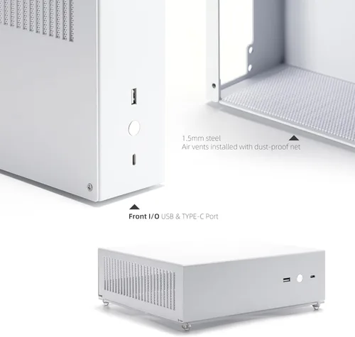 Miniatura 5 de SGPC Caja Mini Itx - Nuevo K29 (Acero), 2 Manijas que Pueden Instalarse, Panel Ventilado - 2 Paneles Laterales de Acero y 1 Acrílico / Caja SFF