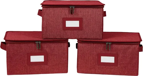 Miniatura 68 de Covermates Keepsakes - Juego de cajas de almacenamiento con cierre de cremallera, paquete de 3 cubos organizadores de poliéster resistente, diseño