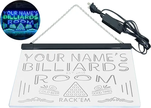 Miniatura 8 de ADVPRO Letrero de neón LED de un solo color personalizado con temática de billar, sala de billar, 12 x 8.5 pulgadas, st4s32-pj1-tm-b