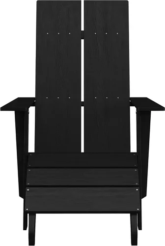 Miniatura 8 de Flash Furniture Sawyer Commercial Adirondack Style - Juego de patio, poliresina negra, resistente a la intemperie