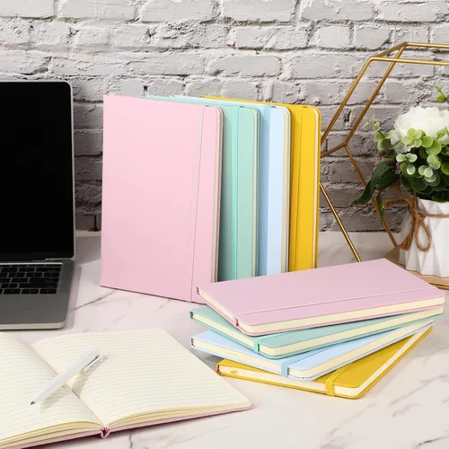 Miniatura 7 de Honoson 20 Pack Lined Journal Notebooks A5 Hardcover Executive Notebook 5.5" x 8.3" PU Leather Wide Ruled Journals Bulk with Elastic Band for Home