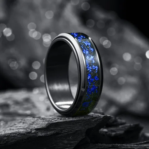 Miniatura 100 de King Will Anillo giratorio de acero inoxidable 316L para hombres y mujeres, 0.315 in de dragón/nudo celta, anillo para ansiedad para aliviar